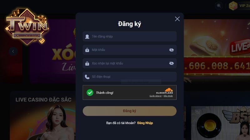 Bet thủ điền thông tin cá nhân chính xác vào biểu mẫu đăng ký TWIN68.