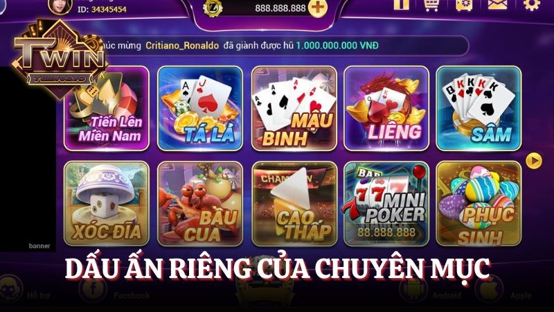 Dấu ấn riêng của game bài nổ hũ