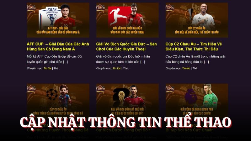 Cập nhật thông tin bóng đá gần nhất